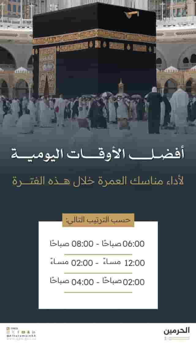 دليلك الشامل.. هذه أفضل الأوقات لأداء مناسك العمرة وزيارة الحجر الأسود في المسجد الحرام