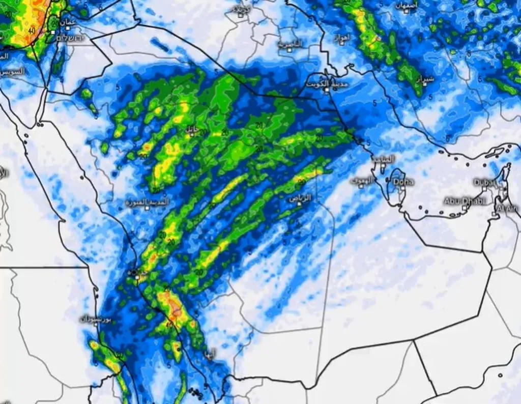 النموذج الأوروبي يبشر بحالة مطرية غزيرة وشاملة على معظم مناطق السعودية