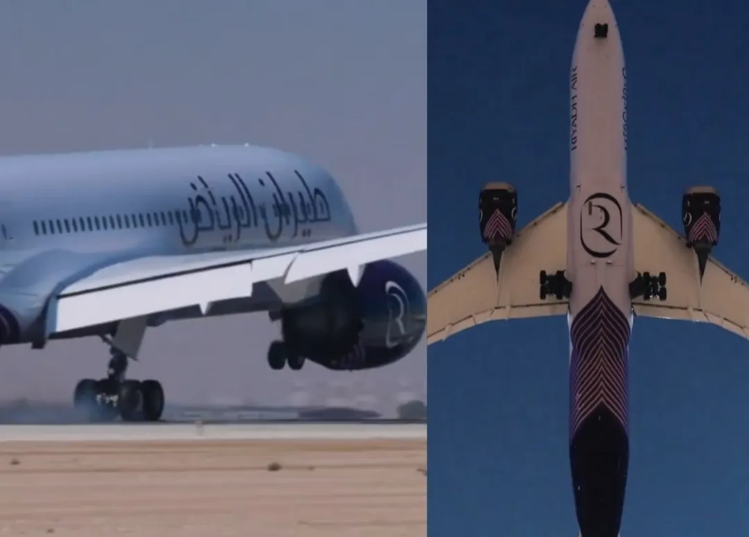 شاهد أول فيديو لطائرة جميلة التي انضمت اليوم لأسطول طيران الرياض